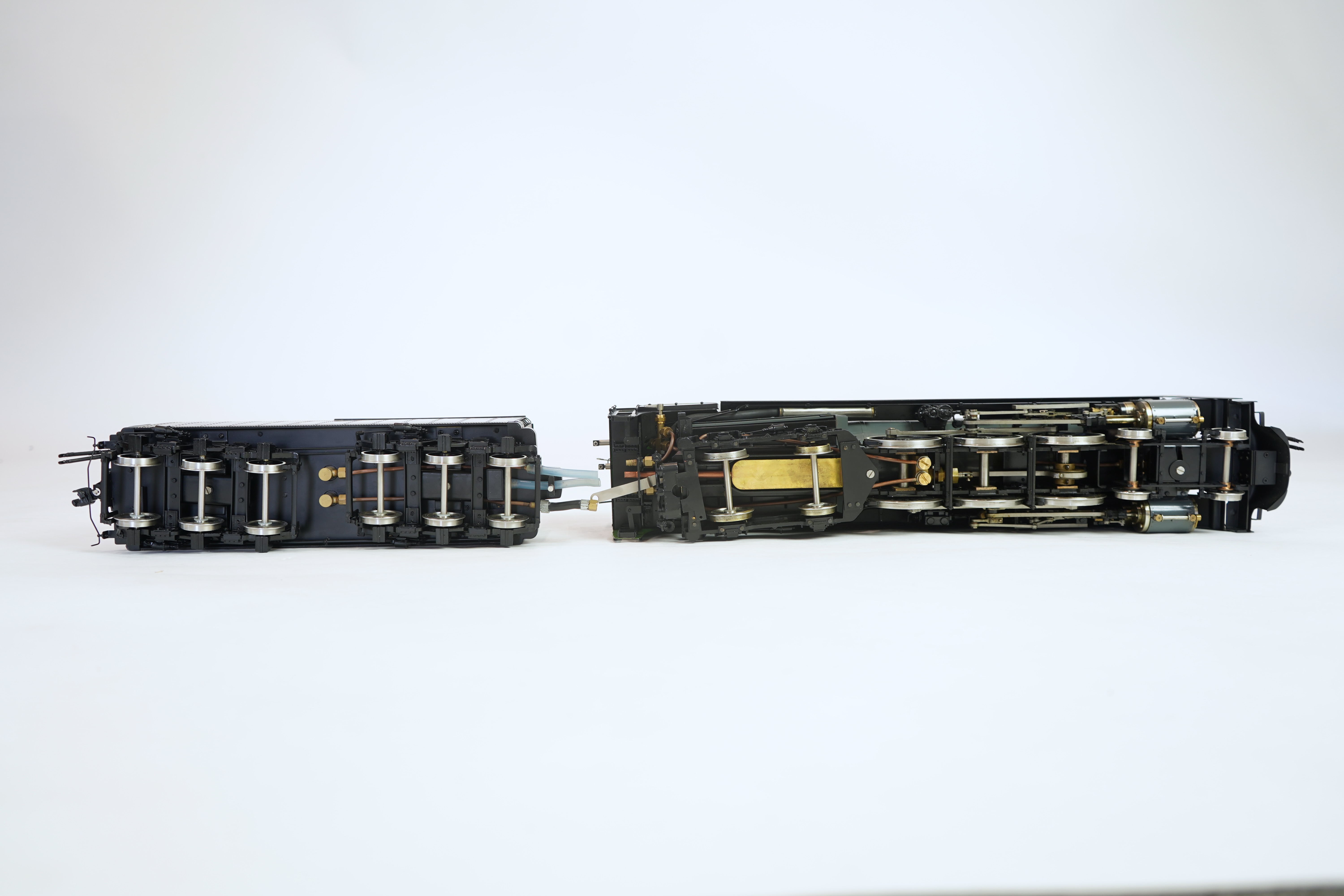 A Gauge One Accucraft Models live steam model of Canadian Pacific 2860, 4-6-4 locomotive with bogie tender, spirit fired working two cylinder motion, hand pump and axle pump, etc.